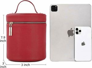 Sac de voyage cosmétique en forme de baril, trousse de maquillage avec miroir, sac de maquillage de voyage pour filles et femmes - Product Image 2