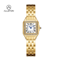 Montre carrée de luxe pour femme, en acier inoxydable, entièrement incrustée de strass, montre-bracelet pour affaires