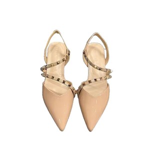 Sandalias de tacón alto sexy con hebilla cuadrada de rinoceronte y punta, de satén de seda con espalda hueca, para mujer, ideales para principios de primavera. - Product Image 1