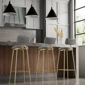 Chaise haute de Restaurant de luxe en métal doré pour Table de Bar tabouret de Bar chaises pour cuisine