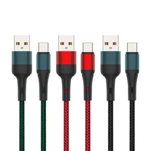 โรงงานราคาถูกพับทน1เมตร3ft ไนลอนถักสายชาร์จอย่างรวดเร็วประเภท C OEM และ ODM USB A ถึง C ข้อมูลสายเคเบิล