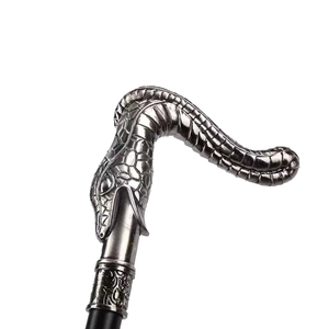 Canne de marche de luxe en alliage avec poignée tête de serpent, canne royale sculptée en forme d'animal - Product Image 5