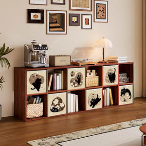 Boîte de rangement pliable en tissu motif chat noir style chinois vintage, taille personnalisable, pour étagère <span class=keywords><strong>Kallax</strong></span> - Product Image 2