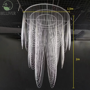 Decorazione per tenda con perline in acrilico per matrimonio soffitto sospeso hotel <span class=keywords><strong>sala</strong></span> per banchetti con tenda ad anello finita decorazione di sfondo - Product Image 2