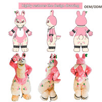 Costume de mascotte en fourrure de lapin sur mesure, ODM OEM, tenue de cosplay pour adultes, pour carnaval, défilé, Halloween, fête des animaux poilus