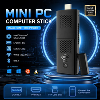Mini PC Stick Intel J5005, 8GB RAM, 128GB EMMC, Windows 11 Pro, Refrigeración Activa, Mini Computadora para Señalización Digital, Oficina y Hogar