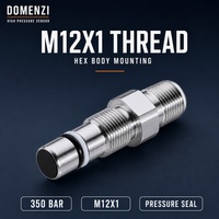 Sensor Proximitas Logam Bulat DOMENZI BHS004T, Tahan Tekanan 350 Bar, dengan Badan Berulir Luar untuk Toko