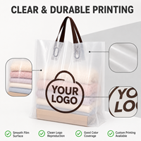 Sac de transport personnalisable en PE découpé avec poignée souple de sécurité, logo sur mesure pour emballage de vêtements de boutique et bijoux