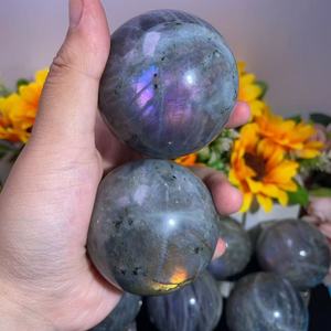 Pierre précieuse de guérison colorée <span class=keywords><strong>Labradorite</strong></span> sphère arc-en-ciel Flash boule de cristal artisanat pour la méditation et la décoration vente en gros - Product Image 3