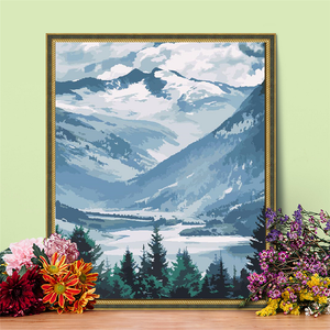 Picture Custom DIY Portrait Landscape Mountains-and-waters Canvas Wall Decor <strong>Painting</strong> by Number for Adults Kids Beginner - Product Image 4