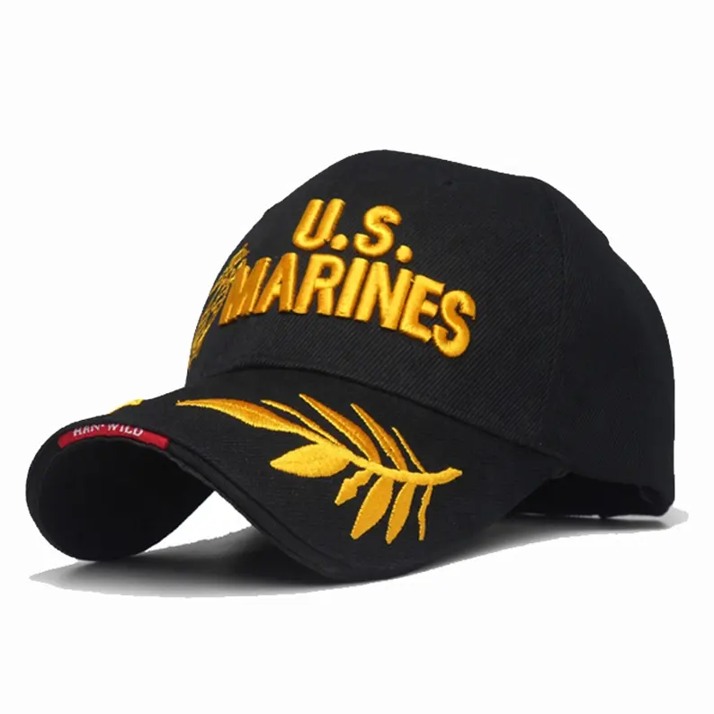 Su misura nero usa us uomo mens marine di modo esercito militare di birra base inferiore palla da baseball cappelli berretti berretto cappello