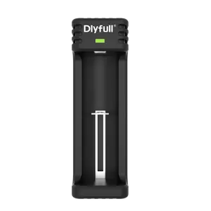 Dlyfull U1B 1通道单槽快速18650 CR2 16340 18500 26650 21700 USB锂离子电池充电器，用于玩具，手电筒电池