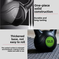 Pesa Rusa Negra de Cemento Sólido con Relleno de PE, Uso Comercial, Unisex, para Entrenamiento Físico, Yoga, Levantamiento de Glúteos y Sentadillas