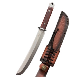 Cuchillo de Supervivencia Samurai Personalizable, Hoja de Acero Inoxidable No Ajustable, Mango de Madera con Diseño de Dragón, para Caza, Bricolaje, Uso Industrial, OEM - Product Image 1