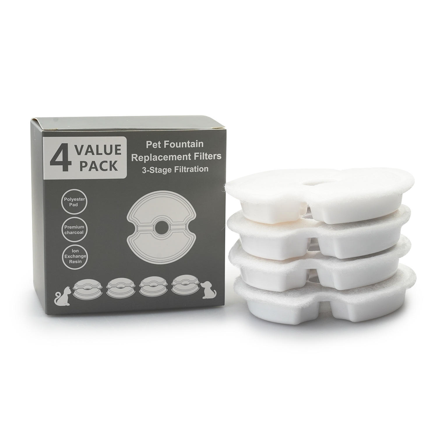 Blanco 4 filtros de repuesto