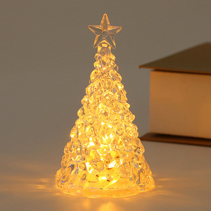 Christmas Desktop Decoration Props XMAS Small Gifts Mini Luminous Christmas <b>Tree</b> Transparent Crystal Night Light - Product Image 6
