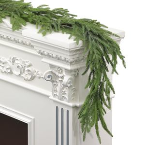 Guirnalda Navideña de Lujo de PVC Suave, Agujas de Pino Artificiales de Plástico Verde, para Decoración de Chimenea y Mesa de Navidad - Product Image 6