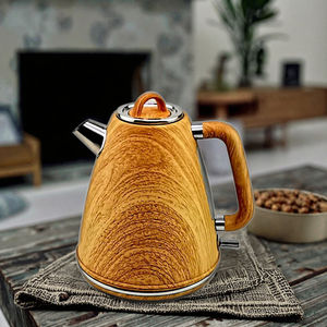 Ohigitecki marque 1.7L Style rétro Triangle forme en acier inoxydable bouilloire électrique sans fil à ébullition rapide <span class=keywords><strong>peinture</strong></span> en bois - Product Image 3