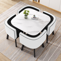 Moderne Luxuriöse Kleine Runde Marmor-Landhausstil Outdoor-Küche Restaurant-Möbel Esstische und Stuhl-Sets