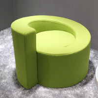 Canapé de bureau en tissu de forme spéciale, moderne, de loisir, créatif, avec cadre en bois, pour entreprise, école maternelle, établissements de formation - Une place