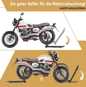 Bán Buôn Asiva Nhiệm Vụ Nặng Nề Thép Xe Máy Lift Đứng Màu Đỏ Phía Trước/Phía Sau Bánh Xe Bền Thuận Tiện Và Di Động Cho Nhà Để Xe - Product Image 4