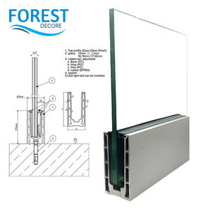 Pagar kaca melengkung Harga tangga pemegang Nigeria dalam ruangan lorong tiang hitam luar ruangan baja tahan karat pembungkus profil aluminium - Product Image 3
