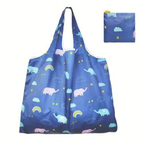Ulikeke New Large Foldable Square Shopping <b>Bag</b> Polyester Material Portable Environmentally Friendly Handheld Wholesale - Product Image 1