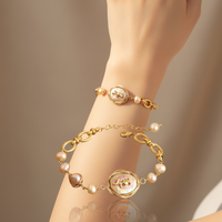 Bracelet de perles d'eau douce naturelles de style baroque pour femmes, design floral tendance, bijoux élégants, accessoires cadeaux