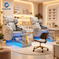 Fauteuil de Luxe pour Salon de Manucure et Pédicure, Style Européen, avec Massage Corporel Complet et Spa pour les Pieds, Modèle Trône King Size