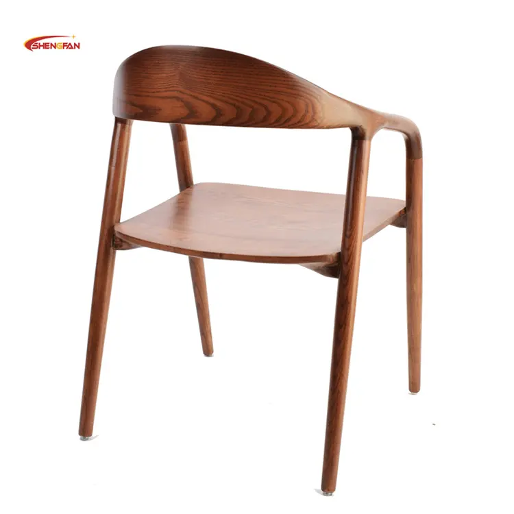 Silla de comedor de madera de fresno de diseñador nórdico con cojín de asiento de tela de cuero respaldo de estilo Simple silla de madera maciza Silla de ocio