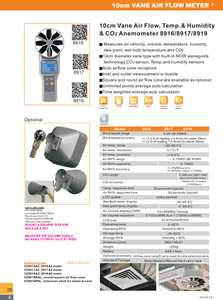 TTLTES 8919 Instrument de mesure de vitesse portable pour commandes en gros Temp. Anémomètre CO2 avec plage de mesure de 0,20 à 30,00 m/s - Product Image 4