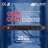 Regleta de alimentación industrial de alta potencia para montaje en rack, 6 tomas, Alemania, Reino Unido, EE. UU., unidad de distribución de enchufes para gabinetes de servidor, compatible con OEM, PDU