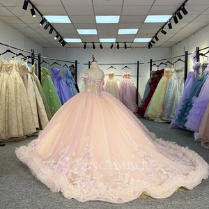 Princess Pink Quince <strong>Dress</strong> Shiny Ruffled Ball Gown Luxury <strong>16</strong> Sweet <strong>Birthday</strong> <strong>Dress</strong> Customized Dy1305 - Product Image 5