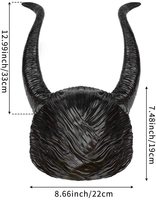 Accessoires maléfique maîtresse du mal reine foncée noir longues cornes chapeau Halloween magique sorcière coiffe pour femmes adulte