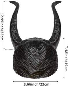 <span class=keywords><strong>Mal</strong></span>éfica props-sombrero con cuernos largos negros de Reina oscura para mujer, tocado de bruja mágica para Halloween, tocado para adultos - Product Image 4