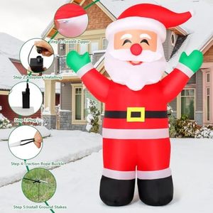 COMIN Inflables navideños de 5,2 pies de altura para exteriores e interiores, decoraciones para césped y jardín, Papá Noel con LED incorporados - Product Image 4