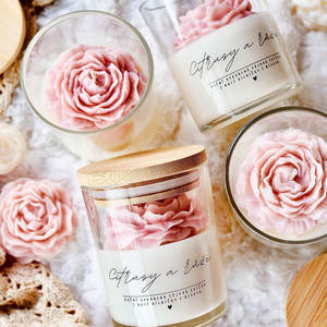 Lilin Aromaterapi Kedelai Alami Kreatif Bentuk Bunga Peony Daisy Unik dan Baru, Hadiah Mewah dengan Tutup, Aroma Kustom Pribadi - Product Image 2