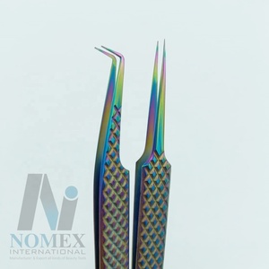 Venta al por mayor de pinzas de extensión de pestañas de acero inoxidable sostenible con logotipo de color personalizado agarre fuerte puntiagudo multiusos - Product Image 4