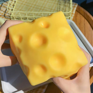 Giant Cheese Squeeze Toy Extra <b>Large</b> Size Cheese Squishy Fidget Toys Slow Rebound Shapeable Venting Ball for Adults <b>Gifts</b> - Product Image 3