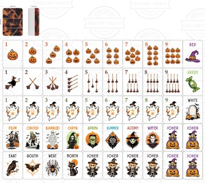 Tuiles de Mahjong de luxe à thème Halloween, motif écaille de tortue, portables, pour 4 joueurs, prêtes à être expédiées - Product Image 3