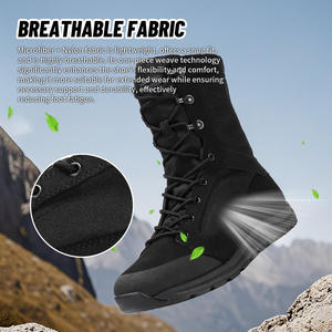 <span class=keywords><strong>Stivali</strong></span> Tattici Antiscivolo da Uomo in Nylon e Pelle Nera, Personalizzabili, Vendita all'Ingrosso Diretta dalla Fabbrica - Product Image 3