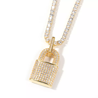 Nouveautés en promotion : Pendentifs breloques pour homme en laiton plaqué or 18 carats, sertis de zircon 5A et CZ, style rappeur