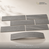 Revêtement mural en briques fendues ultra-minces et flexibles, cuites au four, gris anthracite, usine OEM pour revêtement de façade extérieur et intérieur