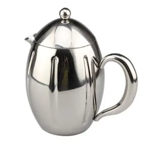 27oz Double Walled Stainless Steel Oval Shape French Press Coffee and Tea Brewer Coffee Maker