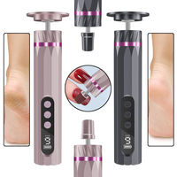GMC-255 630RPM Ponceuse électrique pour pieds, râpe anti-callosités 2-en-1 sans fil, affichage LCD, tondeuse à pédicure portable, poignée en aluminium
