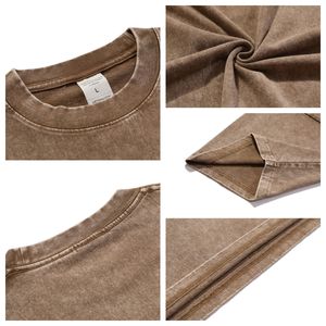 เสื้อยืดวินเทจผ้าฝ้าย 100% น้ำหนัก 250 กรัม ย้อมสีแบบ Eco-Friendly ทรงโอเวอร์ไซส์ แขนสั้น ยูนิเซ็กซ์ สำหรับงานพิมพ์ลายแบบรีดร้อน รับผลิตแบบ OEM - Product Image 3