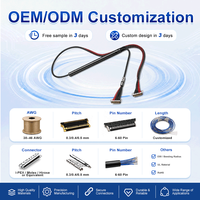Câble LVDS OEM ODM, assemblage 30 broches, pas de 0,5 mm, faisceau micro-coaxial 40AWG pour écran LCD double écran d'ordinateur portable, pinout personnalisé