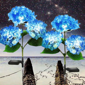 אורות מחרוזת הידראנגאה המופעלים על ידי שמש <span class=keywords><strong>3</strong></span> גבעולי פרחים IP65 עמיד למים LED גן פטיו חצר נוף תפאורה נטענת - Product Image 3