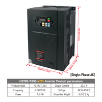 Kit de broche ATC HQD 6KW GDL60-24Z/6.0, broche carrée refroidie par air ISO30 24000 tr/min avec variateur de fréquence HS720H 7.5KW pour routeur CNC