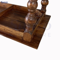 Ensemble de table à manger rectangulaire moderne de luxe, assemblé, en pin massif, design rustique antique, pour ferme et événements hôteliers